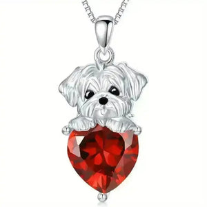 Maltese Dog Shining Pendant - Bear Hugs