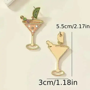 Martini Glass Dangle Earrings - Bear Hugs
