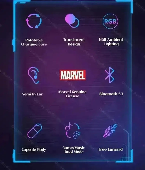 Marvel DW-T10 Rotating Top Bluetooth Earbuds - Bear Hugs