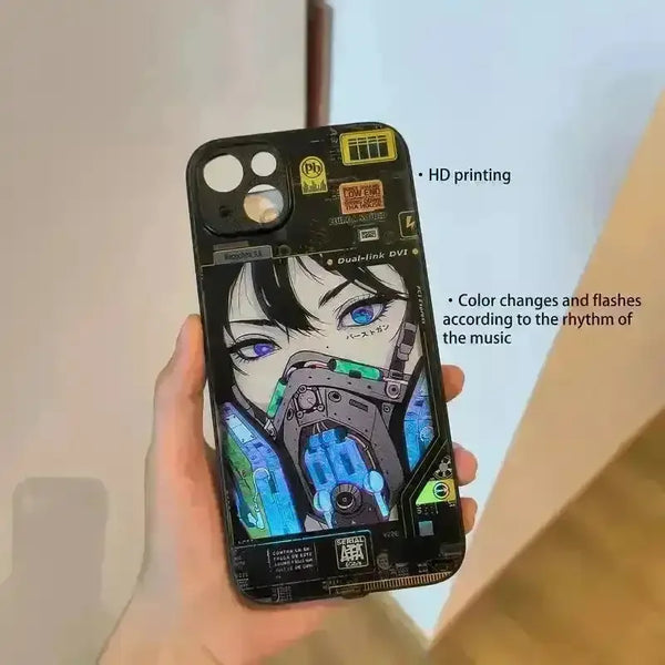 Masked Girl Glow Voice Controlled Cover (For iPhone) - Bear Hugs