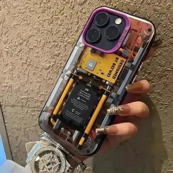 Mechanical Transparent Sci-Fi Phone Case (For iPhones) - Bear Hugs