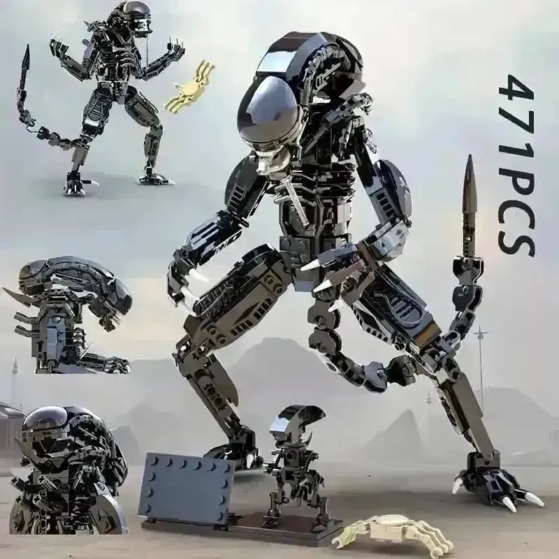 Metallic Alien Building Blocks Figurine - Bear Hugs