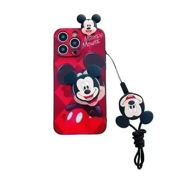 Mickey Minnie Cute Phone Case with Strap (For iPhones) - Bear Hugs