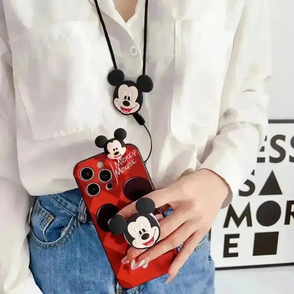 Mickey Minnie Cute Phone Case with Strap (For iPhones) - Bear Hugs