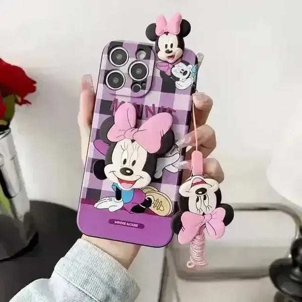 Mickey Minnie Trendy Phone Case with Strap (For iPhones) - Bear Hugs