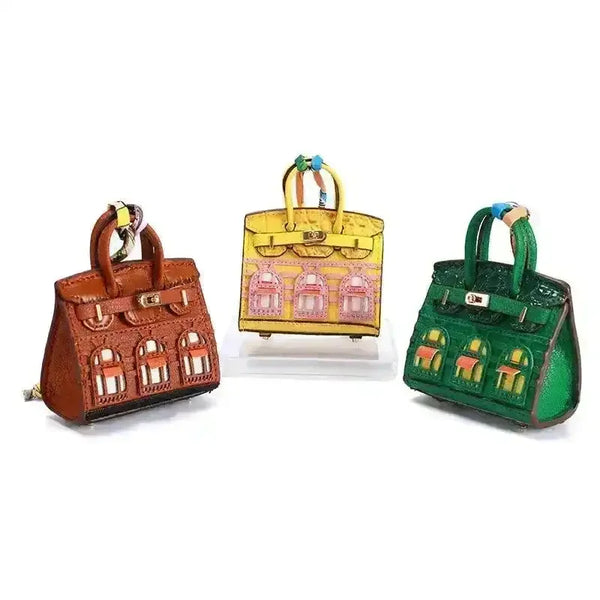 Mini Leather Bag Keychains - Bear Hugs