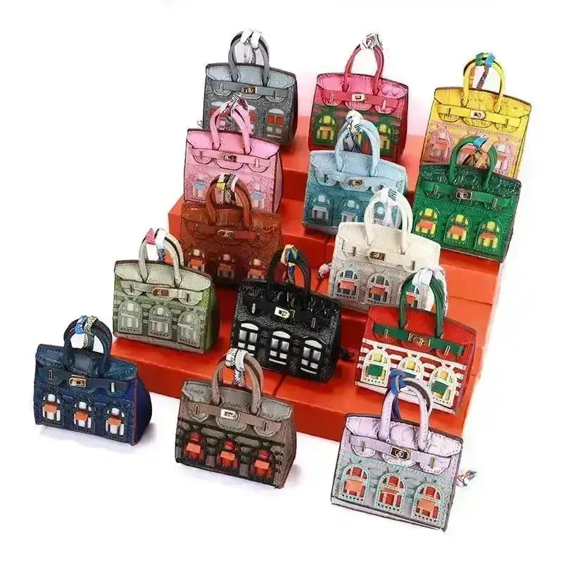 Mini Leather Bag Keychains - Bear Hugs