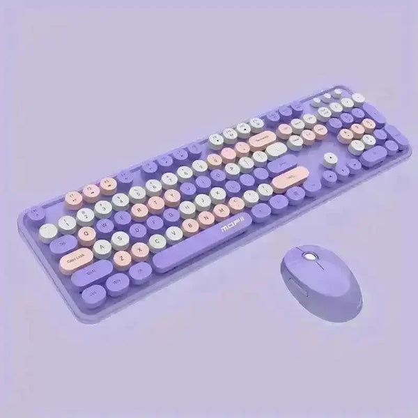 Mofii Wireless Retro Style Punk Mouse And Keyboard Kit - Bear Hugs