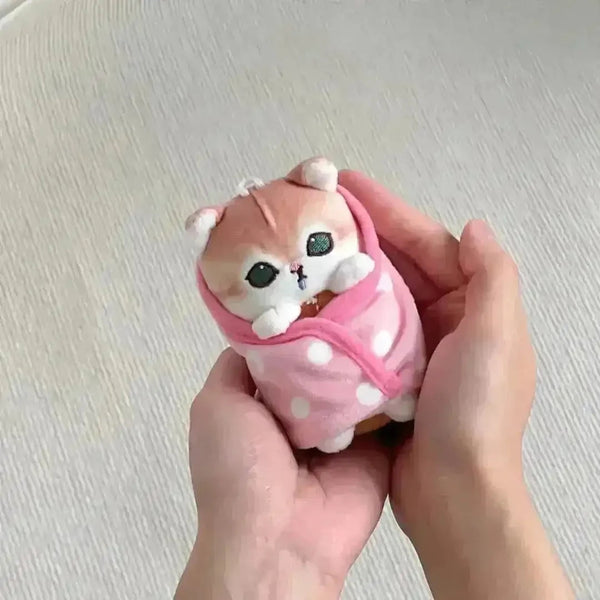 Mofusand Wrapped Quilt Plush Keychain - Bear Hugs