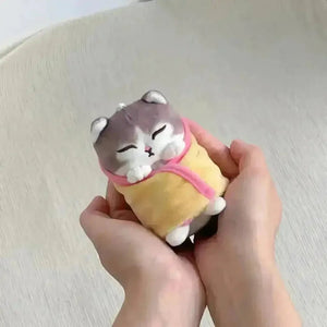 Mofusand Wrapped Quilt Plush Keychain - Bear Hugs