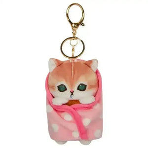 Mofusand Wrapped Quilt Plush Keychain - Bear Hugs