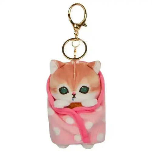 Mofusand Wrapped Quilt Plush Keychain - Bear Hugs