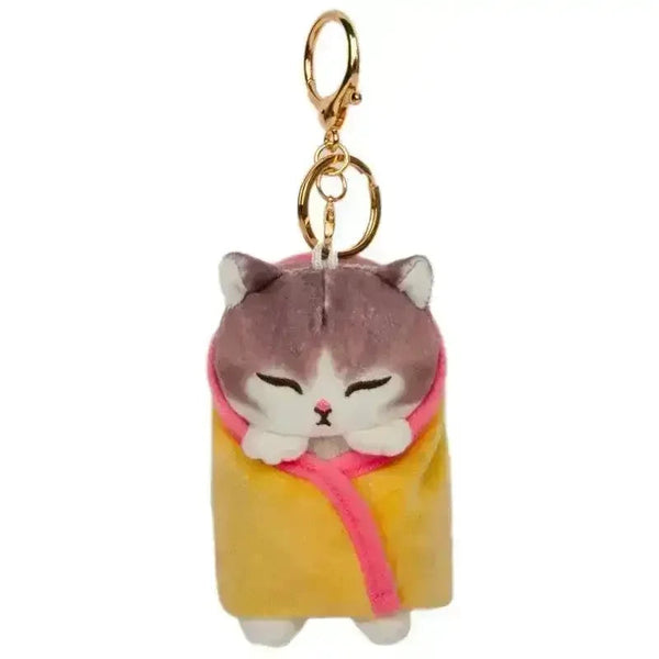 Mofusand Wrapped Quilt Plush Keychain - Bear Hugs