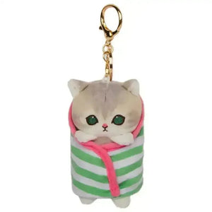 Mofusand Wrapped Quilt Plush Keychain - Bear Hugs