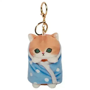 Mofusand Wrapped Quilt Plush Keychain - Bear Hugs