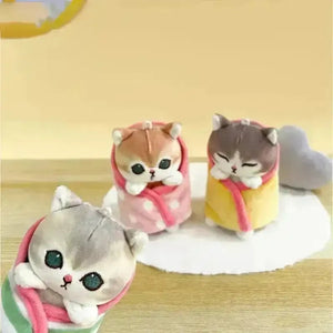 Mofusand Wrapped Quilt Plush Keychain - Bear Hugs