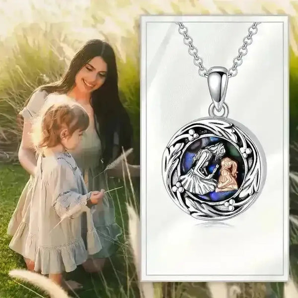 Mother-Daughter Abalone Shell Locket Necklace - Bear Hugs