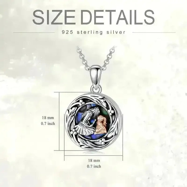 Mother-Daughter Abalone Shell Locket Necklace - Bear Hugs