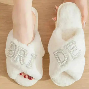 Mrs. Heart Customised Letter Plush Sandals - Bear Hugs