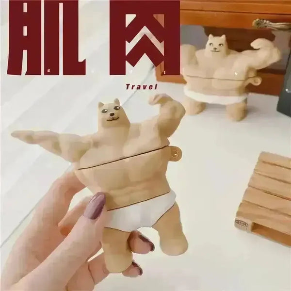 Muscular Meme Dog Case (For Airpods) - Bear Hugs