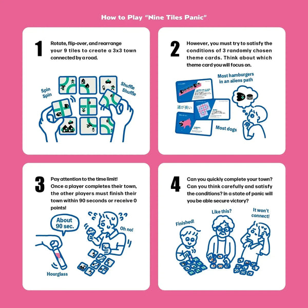 Nine Tiles Panic Board Game - Bear Hugs