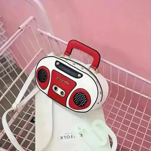 Novelty Mini Radio Shaped Handbag - Bear Hugs