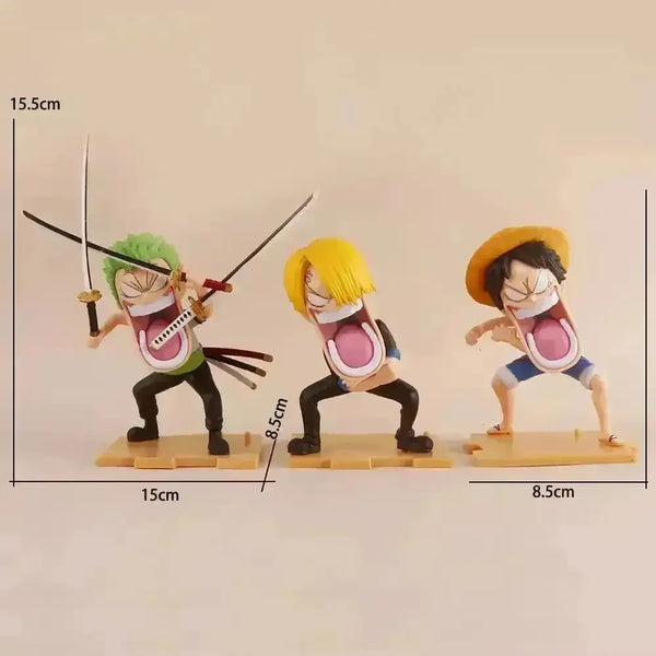 One Piece Hunger Triple Action Figure Set (15 cm) - Bear Hugs