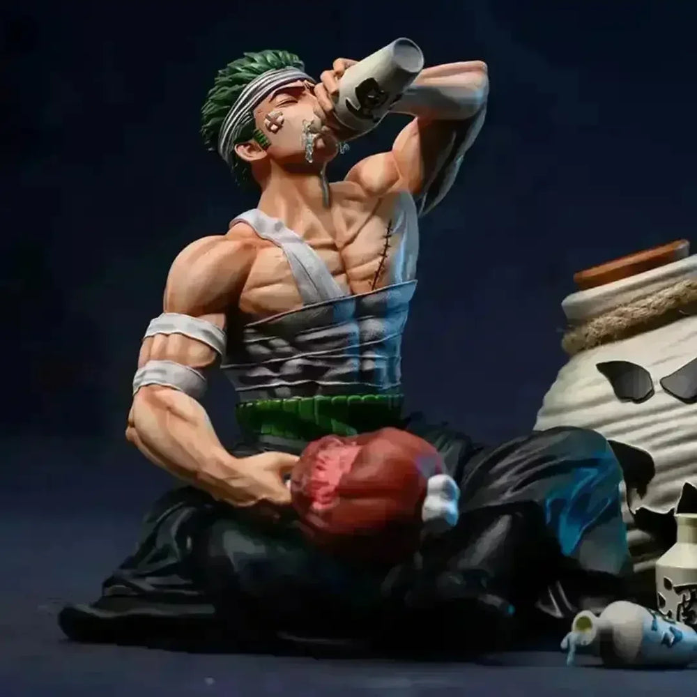 One Piece Injured Drinking Roronoa Zoro Action Figurine (15 cm) - Bear Hugs