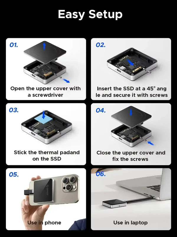 ORICO Magnetic 2230 M.2 NVMe SSD Enclosure - Bear Hugs