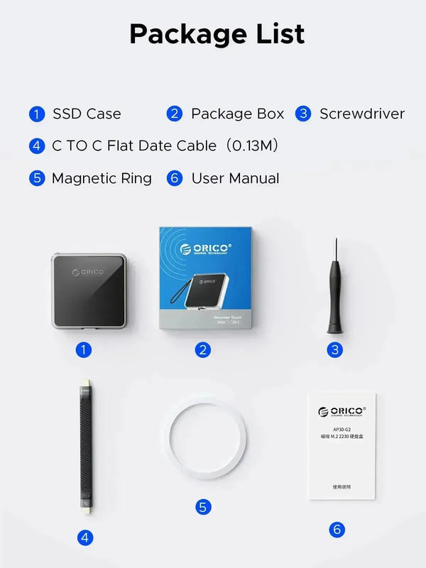 ORICO Magnetic 2230 M.2 NVMe SSD Enclosure - Bear Hugs