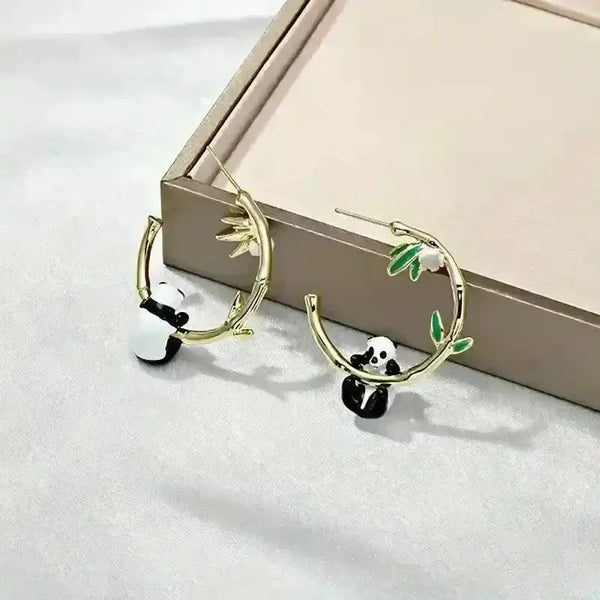 Panda Chic Hoop Earrings - Bear Hugs