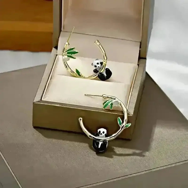 Panda Chic Hoop Earrings - Bear Hugs