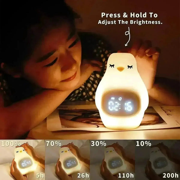 Penguin Night Lamp with Alarm Clock and Timer - Bear Hugs
