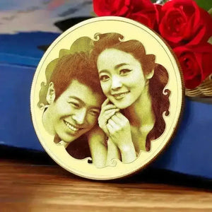 Personalised Gold Plated Laser Engraved Love Coin - Bear Hugs