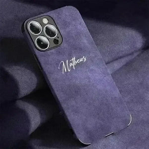 Personalised Name Luxury Soft Leather Case (For iPhone) - Bear Hugs