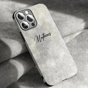 Personalised Name Luxury Soft Leather Case (For iPhone) - Bear Hugs