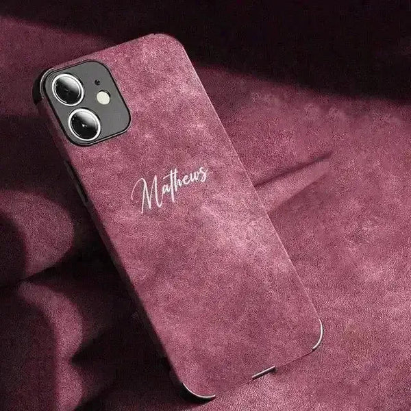 Personalised Name Luxury Soft Leather Case (For iPhone) - Bear Hugs