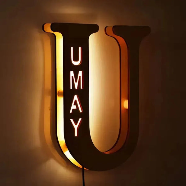 Personalized Letter Light Lamp - Bear Hugs