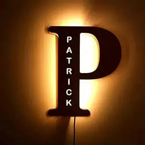 Personalized Letter Light Lamp - Bear Hugs