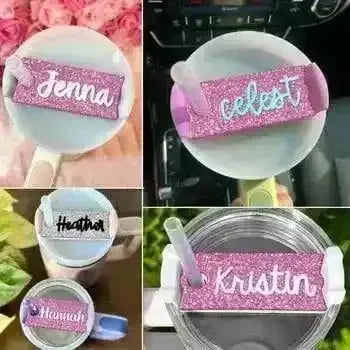 Personalized Tumbler Name Tag for Stanley Cup (Set of 5 Pcs) - Bear Hugs