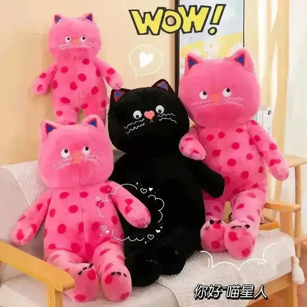 Pink Polka Dot Cat Plush Toy - Bear Hugs