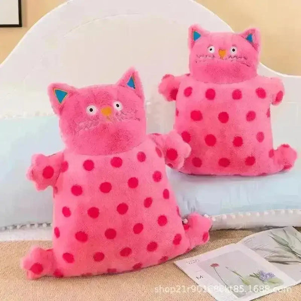 Pink Polka Dot Cat Plush Toy - Bear Hugs