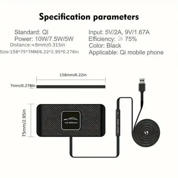 PlugnGo 10W Wireless Car Charger Mat - Bear Hugs