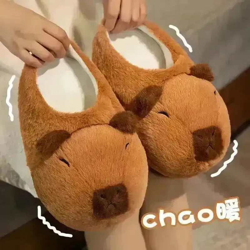 Plush Capybara Indoor Slippers - Bear Hugs