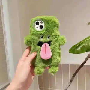 Plush Cartoon Sticky Tongue Phone Case (For iPhones) - Bear Hugs