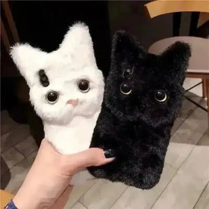 Plush Furry Cat Phone Case (For iPhones) - Bear Hugs