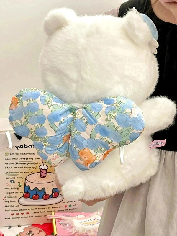 Polar Bear Bow Plush Toy (35 cm) - Bear Hugs