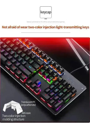 Premium Mechanical LED Backlit 104 Keys Keyboard - Bear Hugs