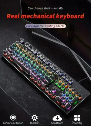 Premium Mechanical LED Backlit 104 Keys Keyboard - Bear Hugs