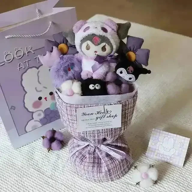 Premium Sanrio My Melody Kuromi Hello Kitty Doll Bouquet - Bear Hugs